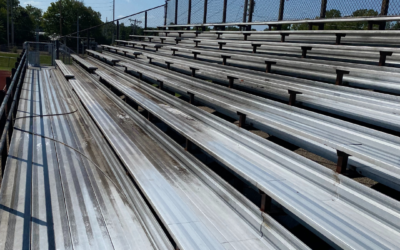 Fresh Bleachers, Ready for Game Day! ✨ At ProWash, We Tackle More Than Just Homes—We Specialize in Both Residential AND Commercial Pressure Washing in Festus